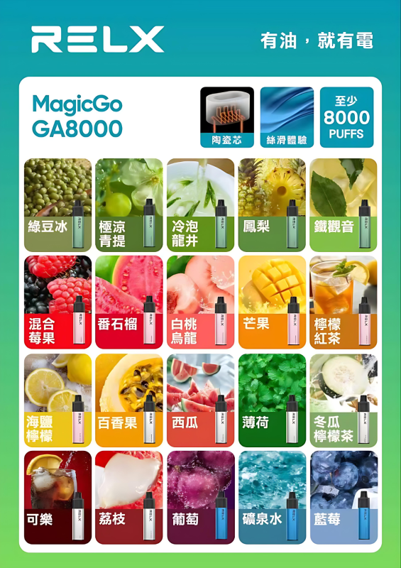 Relx GA 8000 Puffs 電子煙 Relx GA 8000 Puffs 電子煙